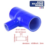 2" to 2"  51mm to 51mm  T Piece Silicone Hose T Shape Tube Pipe for 25mm ID BOV