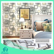 NEWEST 3D BROWN SQUARE WALL STICKER WALLPAPER 45X8 PAPER