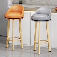 S/🔐Bar Stool Light Luxury Home Rotating Bar Chair Backrest Chair a High Stool Modern Simple High Chair Bar Chair Bar Sto