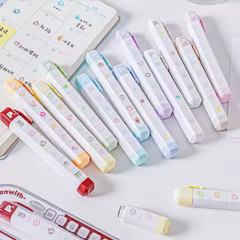Cute Detachable Arrival Cute To Do List Journal Stamp Multi-Head Portable Diary Seal Stamp Mark Gift