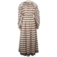 Pre-owned FENDI cocktail dress, FD9622 A38D, polyester and polyurethane, beige, for women.