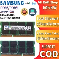 SAMSUNG Laptop Ram DDR3 2/4/8GB 1333/1600MHz PC3-12800s DDR3L 1.35V/1.5V SODIMM 204pin Memory For No