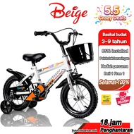 Beige 12/16 Inch kids Bike Basikal Budak 16 inch Bicycle Cycling Mountain BikeBicycle Basikal