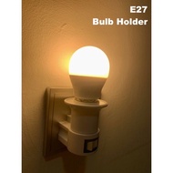 E27 3 Pin Lamp Holder Plug With Switch LED Screw Dim Night Light Bulb Lampu Malam Bilik Tidur Sensor Bedroom Table