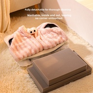 EK5W Cat Litter Winter Warm Moon Fleece Hands Hug Sponge Litter Oversized Removable Washable Kennel 