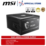 MSI MAG A750GLS / A850GLS / A1000GLS PCIE5.1 ATX 3.1 80 PLUS GOLD POWER SUPPLY PSU ( 750W / 850W / 1