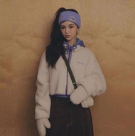 Oioi new jeans 同款 白紫羊羔毛 短版外套