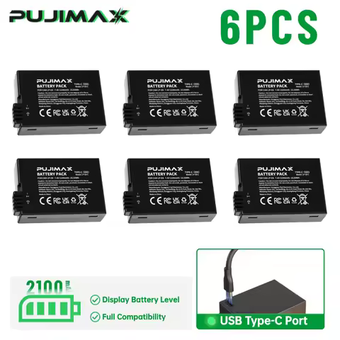 PUJIMAX 6PCS 2100mAh LP-E8 LP E8 Camera Battery for Canon EOS 550D 600D 650D 700D Rebel T2i T3i T4i 