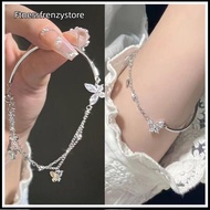 [FF] Broken Sense Sparkling Diamond Butterfly Double Chain Cool Little Fairy Bracelet [TH]
