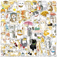 10/50Pcs Kawaii Ink Cat Anime Stickers for Laptop Skateboard Suitcase Phone Waterproof Sticker Kid Toy