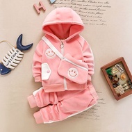 Western Style Baby Autumn Winter Clothes fashion Plus 2025 Two-Piece Suit Western Style Korean Plus 