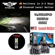 B&Y Novsight F03 80W  6000K 14400LM Super Bright LED Headlamp Lampu Besar Headlight Fog Lamp 9005 90