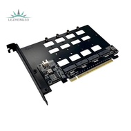 R34A PCIE 5.0 Gen5 X16 to 4-Port M. 2 NVMe Hard Drive Expansion Card Split Adapter 128Gbps 4-Disks