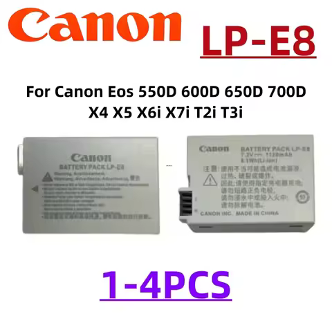 Original 1120mAh 7.2V LP-E8 LP E8 Batteries LPE8 Battery for Canon EOS 550D 600D 650D 700D X4 X5 X6i