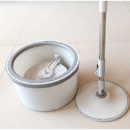 Round Mop Set Self Twist Rotating Mop Floor Cleaning Mops 360 Bucket Spinning With 6 Mop Heads