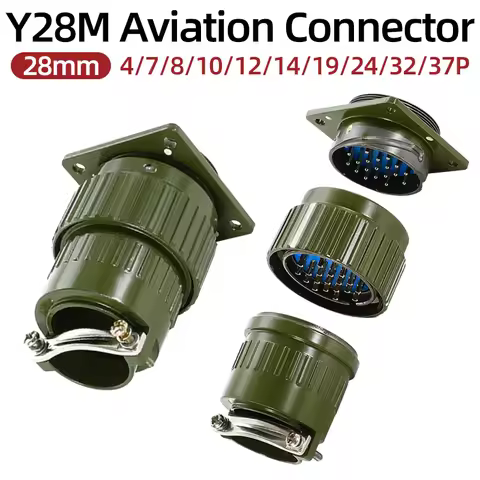 Army Green 28mm Aviation Plug Socket Y28M Fixed Type Male Female Fast Buckle Connector 4/7/8/10/12/1