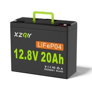 12V 20Ah LiFePO4 Battery, 5000+ Cycles 12V 20Ah Lithium Battery Built-in 20A BMS 256W Output, Great 
