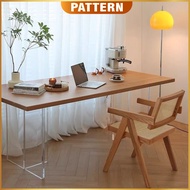 PATTERN Japandi Japanese Style Acrylic Floating Dining Table | Solid Wood Rattan Dining Table | Ratt