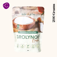GROLYNOR Granulated White Sugar 200Grams (Sweetener, Sugar replacer, Monkfruit Extract, 0 calories)