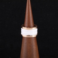 BVLGARI(寶格麗) B.ZERO1 彈簧戒指 四圈 18K玫瑰金/白陶瓷