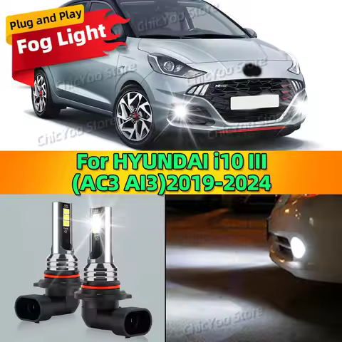 2Pcs LED Front Fog Light Car Bulb Accessories 6000K Canbus Lamp 80W For HYUNDAI i10 III AC3 AI3 2019