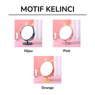 Gratis Ongkir - Cermin Kaca Meja Make Up Motif Kuping / Cermin Make Up Bulat Motif Telinga Binatang