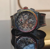 [特價]🌈黑色陶瓷🌈原裝彩虹寶石🌈44顆VVS級長方形切割寶石Zenith 真力時 Zenith Defy系列 33.9002.9004/96.R580✅44mm 淨錶✨高價誠購新舊ROLEX及各類名