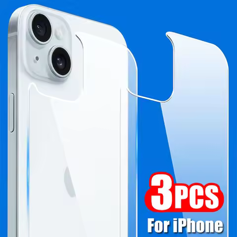 1/3Pcs Back Screen Tempered Glass For iPhone 16 15 14 Plus 13 12 Pro Max Mini Protective Screen Prot
