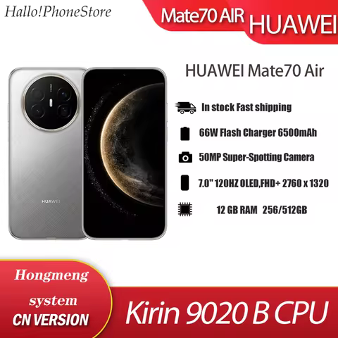 NEW Huawei Mate70 AIR 7.0 120HZ OLED Kirin 9020B Octa Core IP69 50MP OIS Cameras NFC OTA 66W Fast Ch