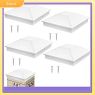 【ELCT】4x4 Post Cap Black(Actual 3.6" x 3.6") Protect Wood Post Sturdy Waterproof