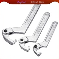 MagiDeal Heavy Duty Chrome Adjustable Hook Wrench C Spanner Tools 19-51mm Round Head