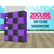 SmartLivingPro PLAIN CHECKER BLACKPURPLE 20C DIY CUBE (BP20)