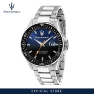 【2 Years Warranty】 Maserati Sfida 44mm Blue Dial Mens Quartz นาฬิกาข้อมือ R8853140001 With Luminous 