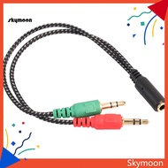 Skym* 35mm 2 Male Plug to 1 Female Jack Audio Mic Headset Splitter Adapter Cable