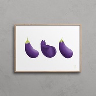 【裝飾畫】茄子與貓