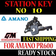Amano Watchman Clock Station Key No 10 - Amano Key