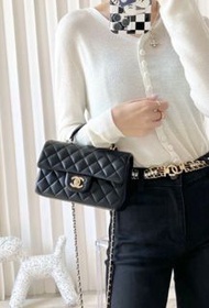 Chanel CF Mini Handle 20cm 翻蓋手柄斜孭袋｜ AS2431-B14475-94305