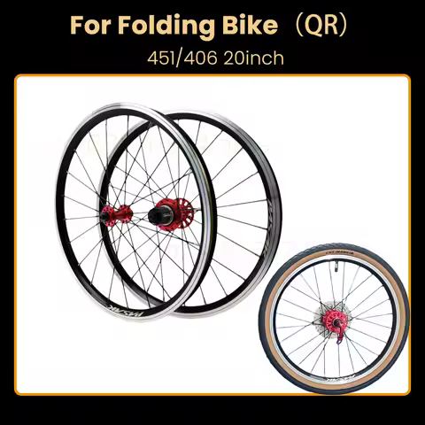 451 406 20x1-1/8 Tire Folding Bike Wheelset, 20*1-3/8 Alloy Rim Wheel set Brake Quick Release Hub, O