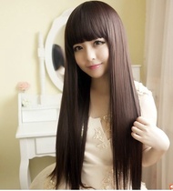 Wig Rambut Palsu Wanita Panjang Lurus Fashion Korea