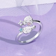 LittleTwinStars 50th星舞系列-雙子星晶鑽純銀戒指