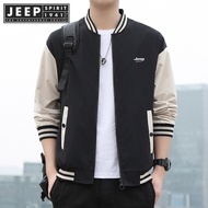 JEEP SPIRIT 1941 ESTD Men Baseball Jacket Stand Collar Korean Style Casual Jackets Coats Male Slim F