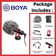 [Stock in Sg] BNIB BOYA BY-MM1 Mini Cardioid Condenser Microphone 3.5MM Plug for DSLR， Mirrorless Ca