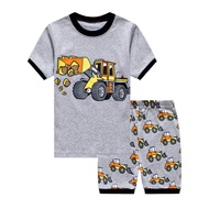 Popshion Boys Pajamas 100% Cotton Toddler Clothes Summer Pjs for Boy Planet Dinosaur Sleepwear Kids 