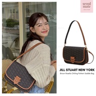 Jill Stuart Brown Rosella Pattern Saddle Bag - Medium