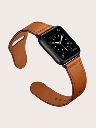 1入組蘋果手錶錶帶，經典柔軟舒適的棕色皮革錶帶，男女通用，適用於蘋果手錶 Ultra 2 1 Se S9 8 7 6 5 4 3 2 1 系列38mm40mm41mm42mm44mm45mm，是蘋果手錶愛好者的禮物佳選