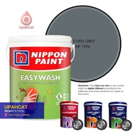 1 & 5 Liter - LICHEN GREY NP 1996, Nippon Paint, Easy Wash, Weatherbond & Spot-less - Waterbase Pain