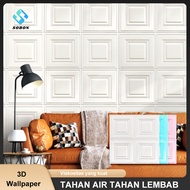 3D Foam Wallpaper Sticker, Checkered Motif, Wallfoam 3D Embossed Wall Sticker, Premium High Quality 