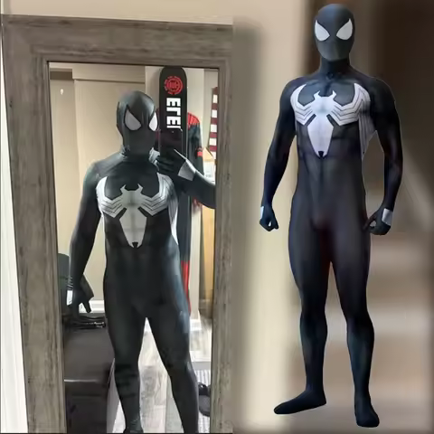 Spider Man Black Symbiote Cosplay Black Symbiote Costume Halloween Cosplay Superhero Spandex 3DPrint