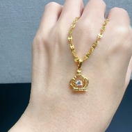 YG193-Dancing CZ 916 Gold Necklace
