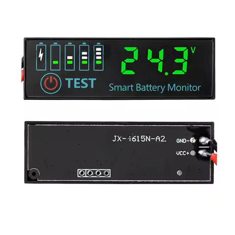 DC 7-55V Universal LED Battery Level Indicator Voltmeter Voltage Tester 3S-14S Acid/Lipo Lithium Bat